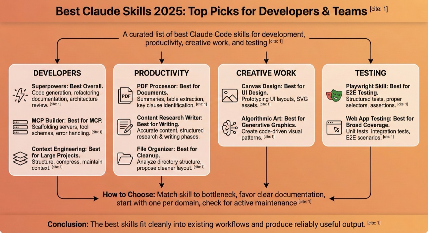 Top-rated Claude Skills for developers and teams in 2025