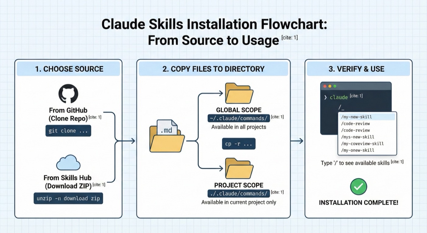 Installing Claude Skills from Claude Skills Hub to your project